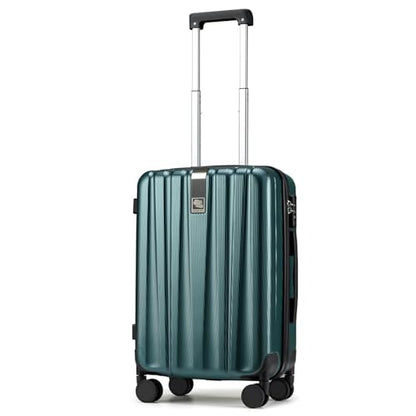 Hanke 20 Inch Carry On Luggage 22x14x9 Airline Approved Lightweight PC Hard Shell Suitcases with Wheels Travel Luggage Rolling Suitcase Travel Luggage Bag for Weekender(Blackish Green) - color: Blackish Green, size: Carry on 20 Inch