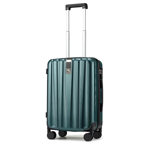 Hanke 20 Inch Carry On Luggage 22x14x9 Airline Approved Lightweight PC Hard Shell Suitcases with Wheels Travel Luggage Rolling Suitcase Travel Luggage Bag for Weekender(Blackish Green) - color: Blackish Green, size: Carry on 20 Inch