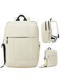 CLUCI Lightweight Travel Backpack Carry on Flight Approved, Puffy Gym Backpack with Shoe Compartment, Personal Item Travel Bag, 15.6 inch Laptop Backpack for Weekender Business - color: Soft White