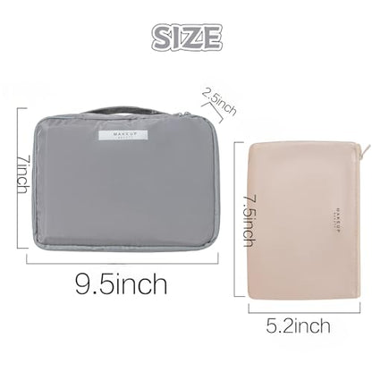 Queboom Travel Makeup Bag Cosmetic Bag Makeup Bag Toiletry bag for women and men (Grey) - color: Grey