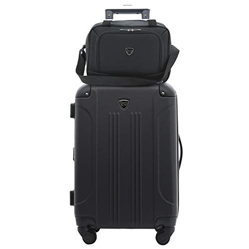 Travelers Club Chicago Hardside Expandable Spinner Luggage, Black, 3 Piece Set - color: Black, size: 3 Piece Set
