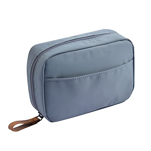 Hekyip Rectangular Cosmetic Beauty Bag for Purse Travel Handy Makeup Pouch for Women Girls (Rectangular Grayish Blue) - color: Rectangular Grayish Blue