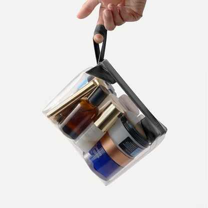 Cadence Parcel - Clear Kit with Magnetic Closure - Durable and Leak-Resistant Travel Toiletry Kit - Modular Design - Hygiene Bag for Travel Essentials - 2 Qt - Ink - color: Ink, size: Large