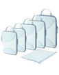 BAGSMART Compression Packing Cubes - 6 Set Travel Packing Cubes for Suitcases, Compression Suitcase Organizers with Shoe Bag - color: 03-Light Blue
