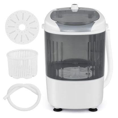 ARLIME Mini Washer and Dryer Combo, 5.5 Lbs Mini Laundry Washer, Semi-automatic Washer with Drain Hose & Spin Tub, Small Washing Machine for Drom RV Apartment (Grey) - color: Grey