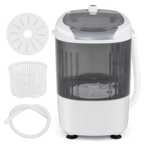 ARLIME Mini Washer and Dryer Combo, 5.5 Lbs Mini Laundry Washer, Semi-automatic Washer with Drain Hose & Spin Tub, Small Washing Machine for Drom RV Apartment (Grey) - color: Grey