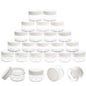 5 Gram Sample Containers with Lids, Mini Makeup Containers, Empty Plastic Travel Cosmetic Containers with Labels(25 Count, White Lid) - color: White