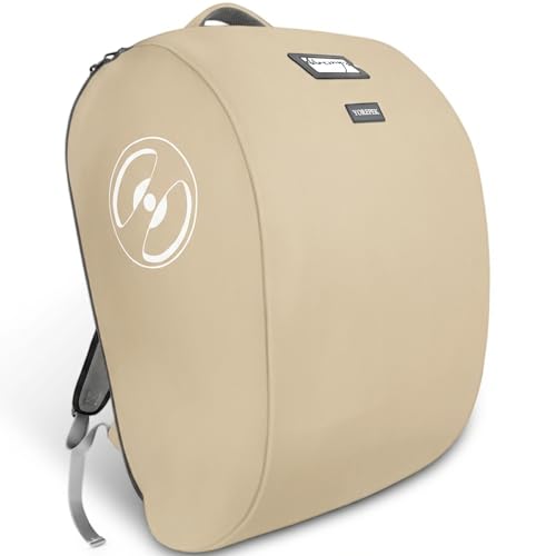 YOREPEK Travel Bag for Doona Car Seat Stroller with isofix Base | Padded Airport Protection, Gate Check, Hands-free Backpack Straps, Foldable, Infant Car Seat Storage Cover - color: Beige, size: Large