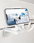 MiiKARE Travel Essentials Airplane Phone Holder, Universal Handsfree Phone Mount for Flying with 360 Degree Rotation, Travel Must Haves Phone Stand for Desk, Tray Table, White - color: White
