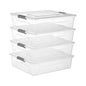 4 Pack 10QT Clear Plastic Storage Bins with Lids Stackable Storage Box for Crafts, Supplies Clear File Box Plastic Container Bins for Organizing (Large 4Pack) - size: Large 4Pack