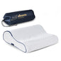 alkamto Travel & Camping Comfortable Memory Foam Pillow – Easy to Carry Portable Bag – Temperature Regulating Pillow Case (White Contour) - size: White Contour Travel