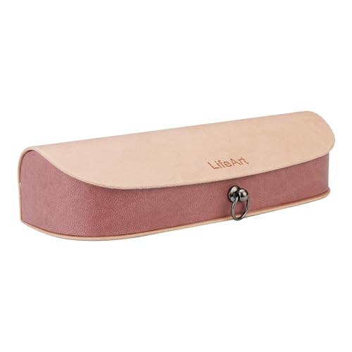 LifeArt Eyeglass Case Hard Shell, Portable Sunglass Case, Fashionable PU Leather Eyeglass Case, Lightweight - color: Banyuan_light Pink