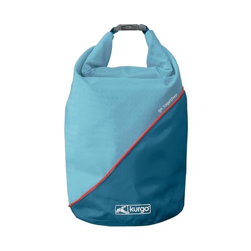 Kurgo Kibble Carrier - Portable Kibble Carrier - Compact Travel Storage - Dog Food Dry Bag - Camping Dog Storage - 5 lb Capacity - Coastal Blue - color: Coastal Blue