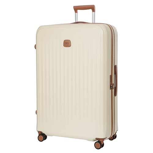 Bric's Taormina Ultra-Light Checked Luggage – Expandable Hard Shell Suitcase with TSA Lock, Anti-Tamper Zippers & 360 Spinner Mobility Wheels - 32 Inch, Cream - color: Cream, size: Checked-Extra Large