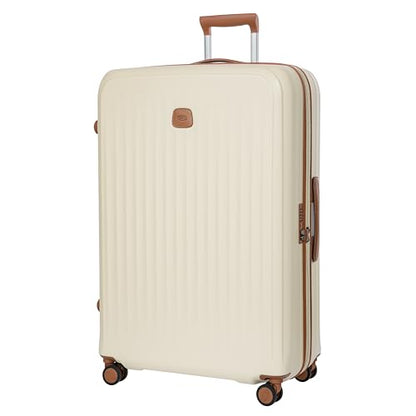 Bric's Taormina Ultra-Light Checked Luggage – Expandable Hard Shell Suitcase with TSA Lock, Anti-Tamper Zippers & 360 Spinner Mobility Wheels - 32 Inch, Cream - color: Cream, size: Checked-Extra Large