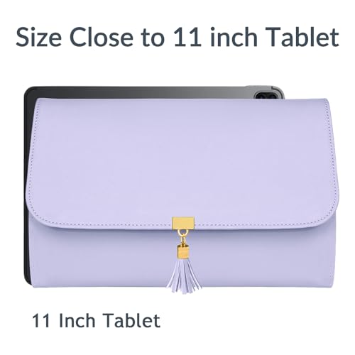 MATEIN Jewelry Organizer for Travel, Womens PU Leather Large Jewerly Holder with Tassel, Travel Necklace Earring Ring Bracelet Storage Case, Purple - color: Purple
