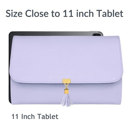 MATEIN Jewelry Organizer for Travel, Womens PU Leather Large Jewerly Holder with Tassel, Travel Necklace Earring Ring Bracelet Storage Case, Purple - color: Purple