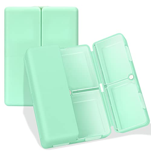 FYY Daily Pill Organizer, 7 Compartments Portable Pill Case Travel Pill Organizer,[Folding Design] Pill Box for Purse Pocket to Hold Vitamins,Cod Liver Oil,Supplements and Medication-Green - color: Green, size: Small (1 Piece)
