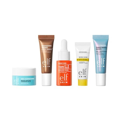 e.l.f. SKIN Best & Obsessed Skincare Kit, Travel-Size Makeup Remover, Sunscreen & Brightening Serums For Glowy Skin, Vegan & Cruelty-Free - style: Best & Obsessed Skincare Kit