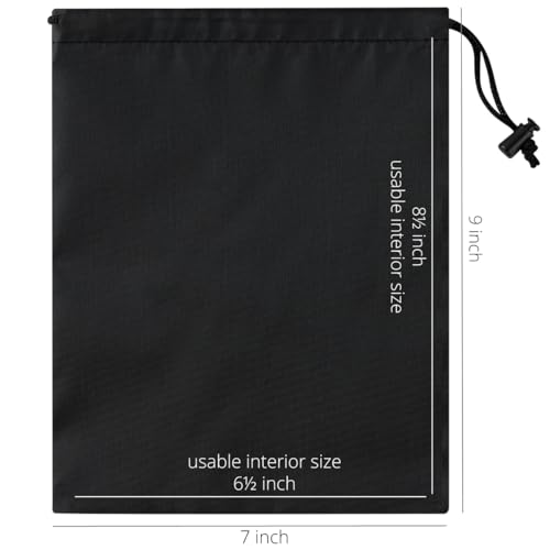PALTERWEAR Drawstring Bag with Toggle - Nylon Cinch and Ditty Pouch Six Pack (Black, 7 x 9 Inch, Set of 6) - color: Black, size: 7 x 9 Inch