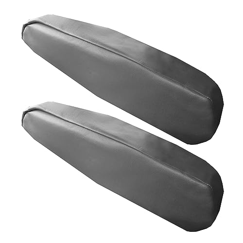 FH Group Premium Faux Leather Armrest Cover Semi-Universal Fit, One Pair, Set of 2 Gray - color: Gray, style: Armrest Cover
