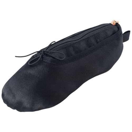 Ballet Dance Shoe Makeup Bag For Little Girls, Ballerina Slipper Makeup Pouch Bag, Ballet Pointe Shoes Gifts (Black) - color: Black
