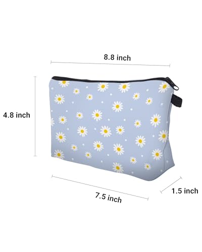 Cute Travel Makeup Bag Cosmetic Bag Small Pouch Gift for Women (Daisy) - color: Daisy