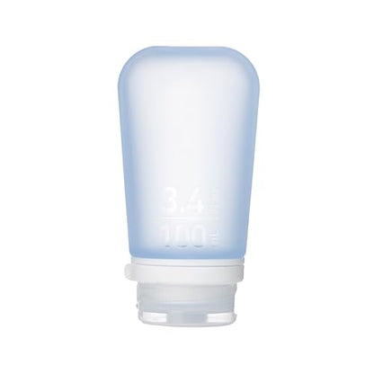 humangear GoToob+ (Large) | Refillable Silicone Travel Bottle | Locking Lid | Food-Safe Material | Blue, Large (3.4 fl.oz.; 100ml) - color: Blue, size: 3.4 Ounces