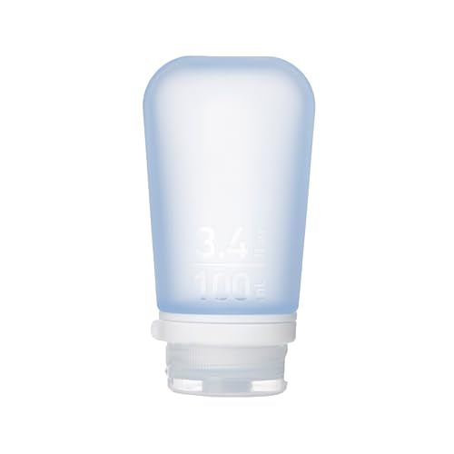humangear GoToob+ (Large) | Refillable Silicone Travel Bottle | Locking Lid | Food-Safe Material | Blue, Large (3.4 fl.oz.; 100ml) - color: Blue, size: 3.4 Ounces