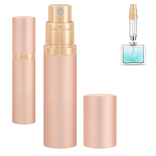 Travel Refillable Perfume Atomizer Bottle 5ml Leakproof Travel Perfume Refillable Bottle, Perfume Atomizer (Rose Gold) - color: Rose Gold