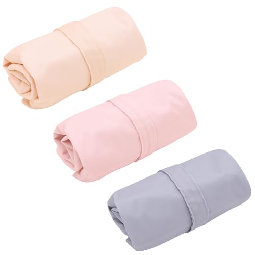 ALVA ALVABABY 3pcs Cloth Diaper Wet Dry Bags Waterproof Reusable with Two Zippered Pockets Travel Beach Pool Daycare Soiled Baby Items Yoga Gym Bag for Swimsuits or Wet Clothes 3L-ZM10 - color: Yellow Apricot Light grey