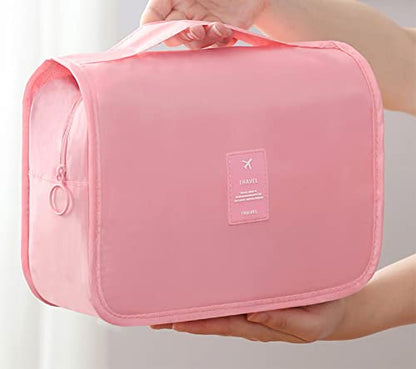 Hanging Travel Toiletry Bag for Women, Hanging Toiletry Bag with Multi-Pockets, Toiletry Bag for Traveling Easy Clean, Travel Organizer Pink - color: PInk