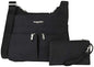 Baggallini Crossbody Travel Bag 11x8.5 Lightweight Water-resistant Nylon Handbag - color: Black Zebra