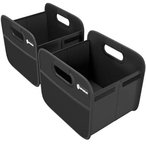 Sposuit Trunk Organizer for Car - Collapsible Split Trunk Storage with Reinforced Handles, SUV Trunk Organizers for Grocery Cargo(Black, 2Pack) - color: Black, size: Split(2 Pack)