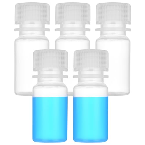 0.5oz/15ml Plastic Sample Bottles with caps, Wide Mouth Reagent Bottle with Lids Leak Proof Containers Water Sample Bottles for Laboratories, Travel(5Pcs) - style: 15ML-5pcs