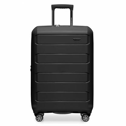 Traveler's Choice Pagosa Hardshell Expandable Luggage with Spinner Wheels, Black, 27-Inch Medium - color: Black, size: 27-Inch Medium