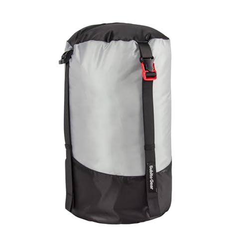 70D Nylon Compression Stuff Sack for Sleeping Bag, Ultralight Stuff Bag Organizer 1L/5L/7L/17L/25L for Traveling Camping Hiking Backpacking - color: Gray (18-25L)