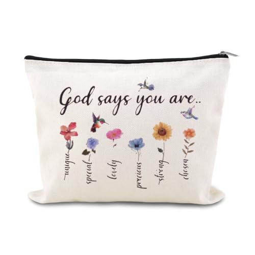 Christian Cosmetic Bags for Women Girls Religious Toiletry Bag for Teens Adults Inspirational Bible Verse Bag Pouch Catholic Birthday Gifts for Her Friends Female Christening Affirmation Gifts Ideas - color: Christian Cosmetic Bags for Women Girls