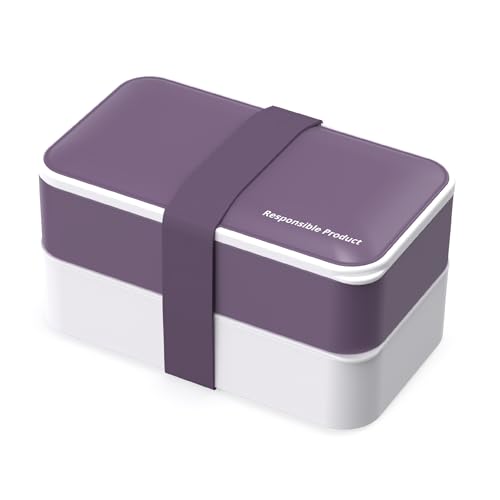 Responsible Products Leak Resistant Bento Box with Tableware for Adult - Teens, Insulated Lunch Box for Women - Men - Girls - Boys, BPA Free, Dishwasher Safe, Microwave Safe, Freezer Safe, 46 oz - color: Wild Lavender, size: Classic All-In-One