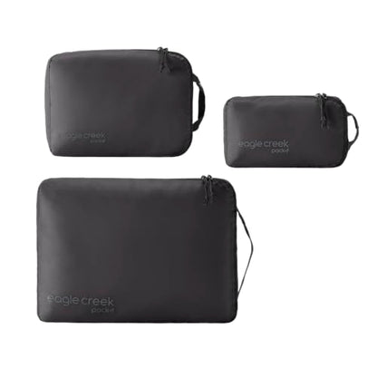 Eagle Creek Pack-It Isolate Cube Set - Packing Cubes for Stackable Storage - Convenient Top Handle - Easy Grab Zipper Pull - Black - XS/S/M - 3 - color: Black