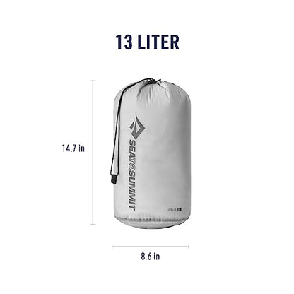 Sea to Summit Ultra-SIL Stuff Sack, Ultralight Outdoor and Travel Storage - color: HighRise Grey, style: 13 Liter