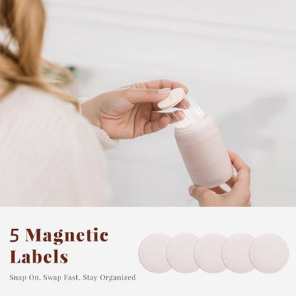 New Travel Toiletry Containers [Ultra Leakproof] TSA-Approved, PLA Hard Shell Jars with 5 Magnetic Labels, Wide Mouth Bottles for Lotion, Cleanser, Shampoo, Conditioner, Pink, 3 Pack, 2OZ - color: Pink, size: 2 oz / 60 ml