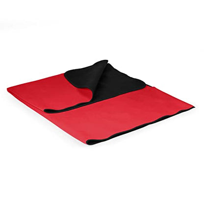 PICNIC TIME Outdoor Picnic Blanket Tote, 59"x51" Foldable Beach & Camping Blanket with Soft Fleece, Water-Resistant Bottom, Adjustable Strap & Zippered Pocket (Red with Black Flap) - color: Red/Black
