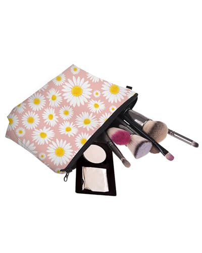 Cute Travel Makeup Bag Cosmetic Bag Small Pouch Gift for Women (Daisy Pink) - color: Daisy Pink