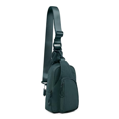ODODOS Sling Bag with Adjustable Straps Crossbody Chest Bag Lightweight Backpack for Casual Traveling Hiking - color: Sea Moss