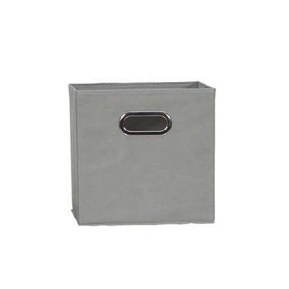Household Essentials Fabric Storage Bins 6 Piece Set, Strong Poly-Woven Fabric, Sturdy Chipboard Sides, Grommet Front Handle, Stackable and Foldable, Classic Design, Dove Gray - color: Gray, size: 11” L x 11” W x 11” H