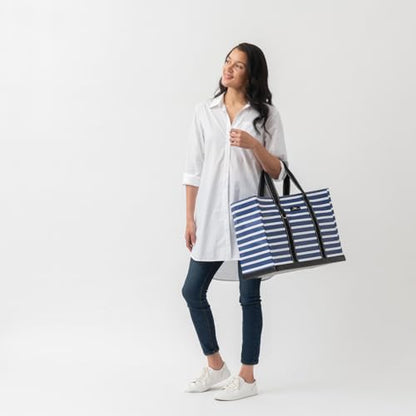 SCOUT Original Deano Tote - Durable Lightweight Open Top Beach, Pool & Lake Bag, Inside Zip Pocket, Folds Flat - color: Stripe a Pose