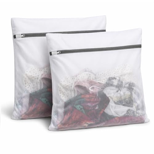 Laundry Bags Mesh Wash Bags, Lingerie Bag for Washing Delicates, White Net, 2XXL - size: 2XXL(24x24")