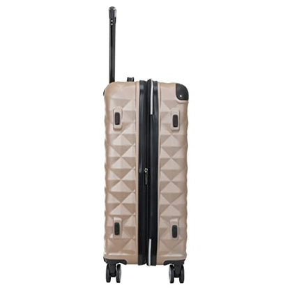 Kenneth Cole REACTION Diamond Tower Collection Lightweight Hardside Expandable 8-Wheel Spinner Travel Luggage, Rose Champagne, 24-Inch Checked - color: Rose Champagne, size: 24-Inch Checked