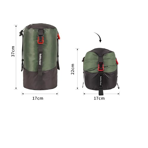 70D Nylon Compression Stuff Sack for Sleeping Bag, Ultralight Stuff Bag Organizer 1L/5L/7L/17L/25L for Traveling Camping Hiking Backpacking - color: Green (5-8L)